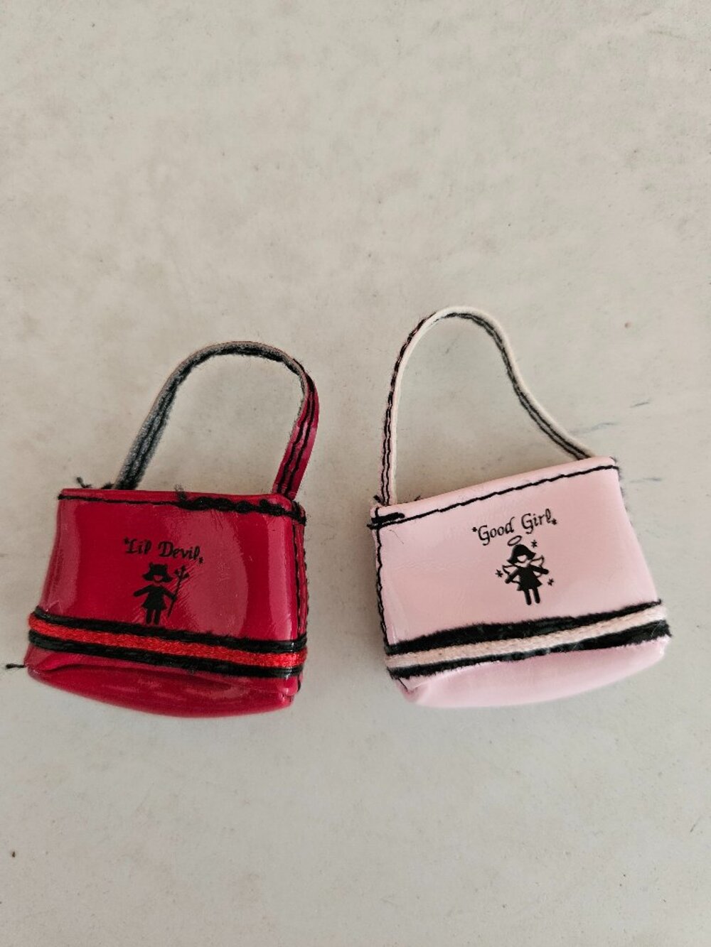 Bratz Twiins "Good Girl" and "Lil' Devil" Doll sized handbags